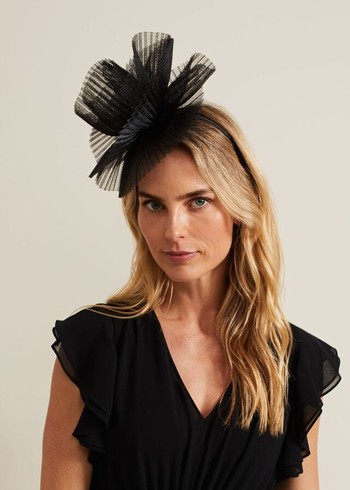 Phase Eight Freeform Flower Hats Black Australia | EP6134758